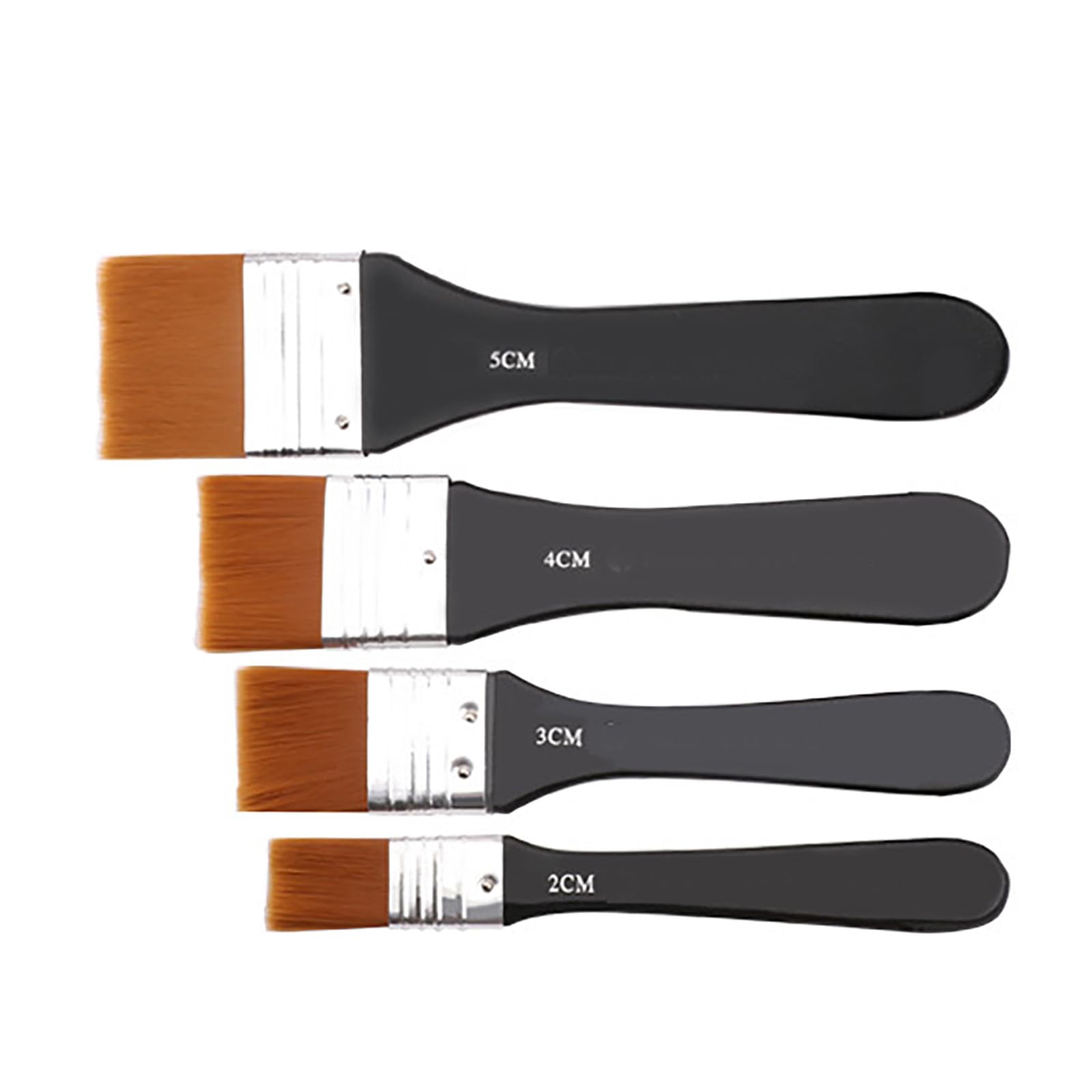 Juego de 4 Pinceles acrílicos, Grandes Pinceles Planos de Nailon para óleo, Pinceles Profesionales de Acuarela para Principiantes, Artistas, Pinturas al óleo, Acuarela y Gouache.