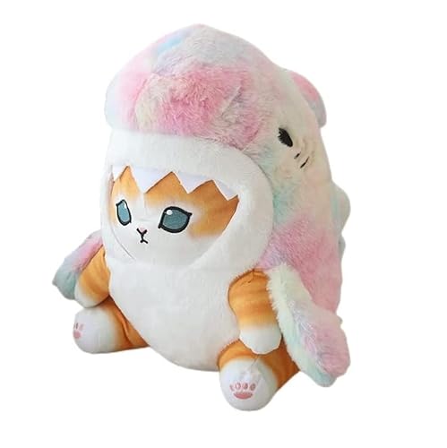 Shark Cat Plush Toy, Cute Fried Shrimp Shark Stuffed Animals Doll, Kawaii Shark Cat Plush Pillow Toy Birthday for Kids Boys Girls (21inch, Colorful) - 21inch - Colorful