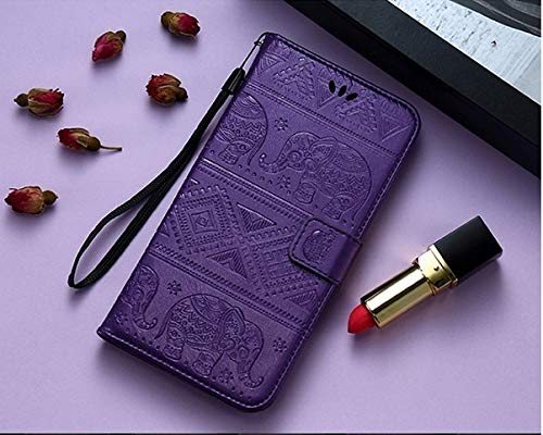 Dkandy for Realme GT Master, Diva Series Embossing Elephant Faux Leather Flip Wallet Case Stand with Card Holder & Magnetic Closure Flip Cover for Realme GT Master - Purple