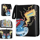 Karten Sammelalbum,Karten Halter Ordner Buch,Sammelkartenalbum mit 4 Taschen,50 Seiten 400 Karten Kapazität,Kartenordner,zum Sammeln von Spielkarten,Fußballkarten und Baseballkarten