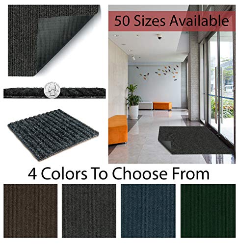 KOECKRITZ Heavy Duty Durable All Weather Indoor/Outdoor Non Slip Entrance Mat Rugs and Runners for Office Business Building Home Garage Front Door (6' x 9', Charcoal)