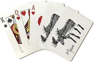 Lantern Press Maine, Moose Double Exposure (52 Playing Cards, Poker Size Card Deck with Jokers)