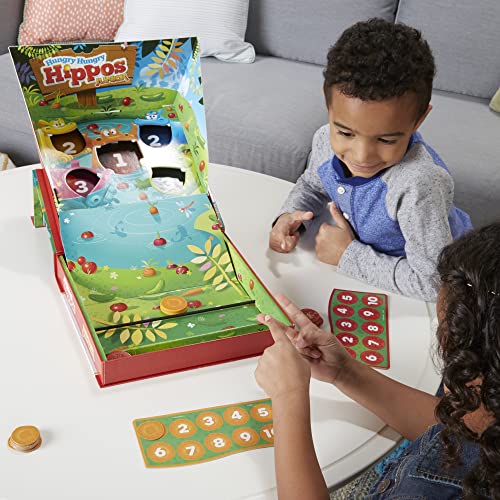 Hungry Hungry Hippos Junior Board Game, Preschool Games Ages 3+, Kids Board Games For 2-4 Players, Kids Games, Counting & Number Game #TOP4