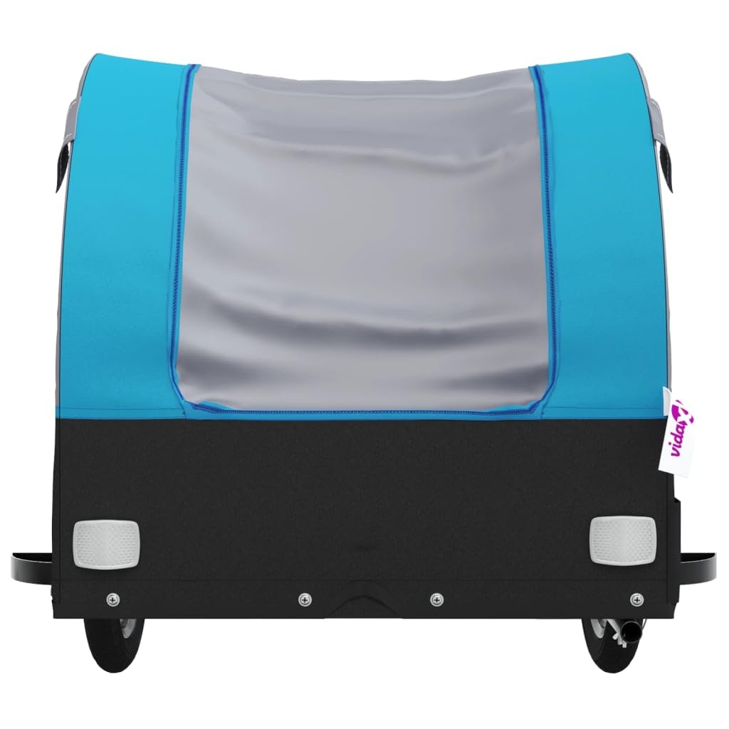 Remolque para bicicleta de hierro negro y amarillo, capacidad de carga, dimensiones x x, con bandera de seguridad, ideal para transporte, compras, excursiones y uso al aire libre