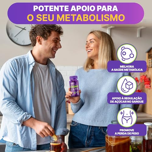 Picolinato de Cromo 450 MG para Gerenciamento de Peso | Suporte ao Metabolismo de Açúcar no Sangue |
