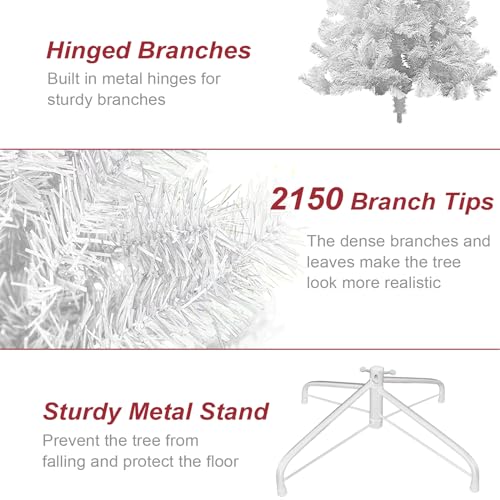BESTHLS-10ft-White-Christmas-Tree-Premium-Artifical-Pine-Christmas-Tree-with-Soild-Metal-Stand-and-Decorations-Fit-for-Indoor-Outdoor2150-Tips-10-feet-White BESTHLS 10ft White Christmas Tree Premium Artifical Pine Christmas Tree with Soild Metal Stand and Decorations Fit for Indoor Outdoor2150 Tips 10 feet White