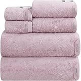 SEMAXE 6-Piece Bathroom Towel Set - 100% Cotton, 2 Bath Towels, 2 Hand Towels, 2 Washcloths, Lighter Weight, Ultra-Soft and Super Absorbent