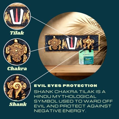 Image of 7 Inche Shank Chakra Tilak for Door, in Aluminium Metal Home Shop & Office