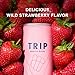 TRIP Lightly Sparkling Adaptogen Drink, Non Alcoholic Drink with Magnesium, Ashwagandha, Lions Mane & L Theanine, No Added Sugar Mocktail, Vegan, Wild Strawberry, 12 Oz, 12Pk