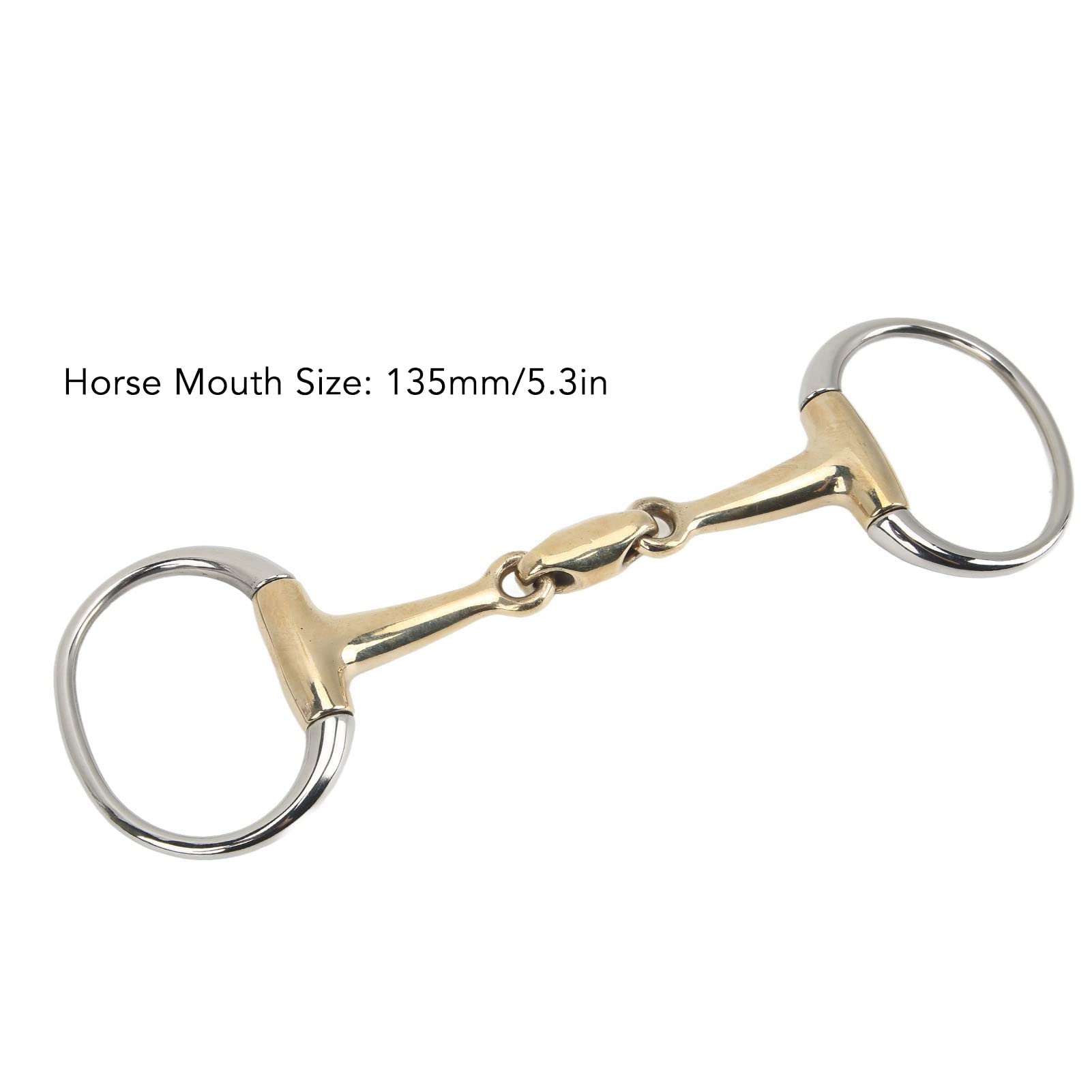 Caballo Anillos Snaffle bit, Acero Inoxidable Caballo Boca bit, Cobre Bisagra Caballo Anillos Sueltos Curvo Ángulo Lozenge para Regalos al Aire Libre