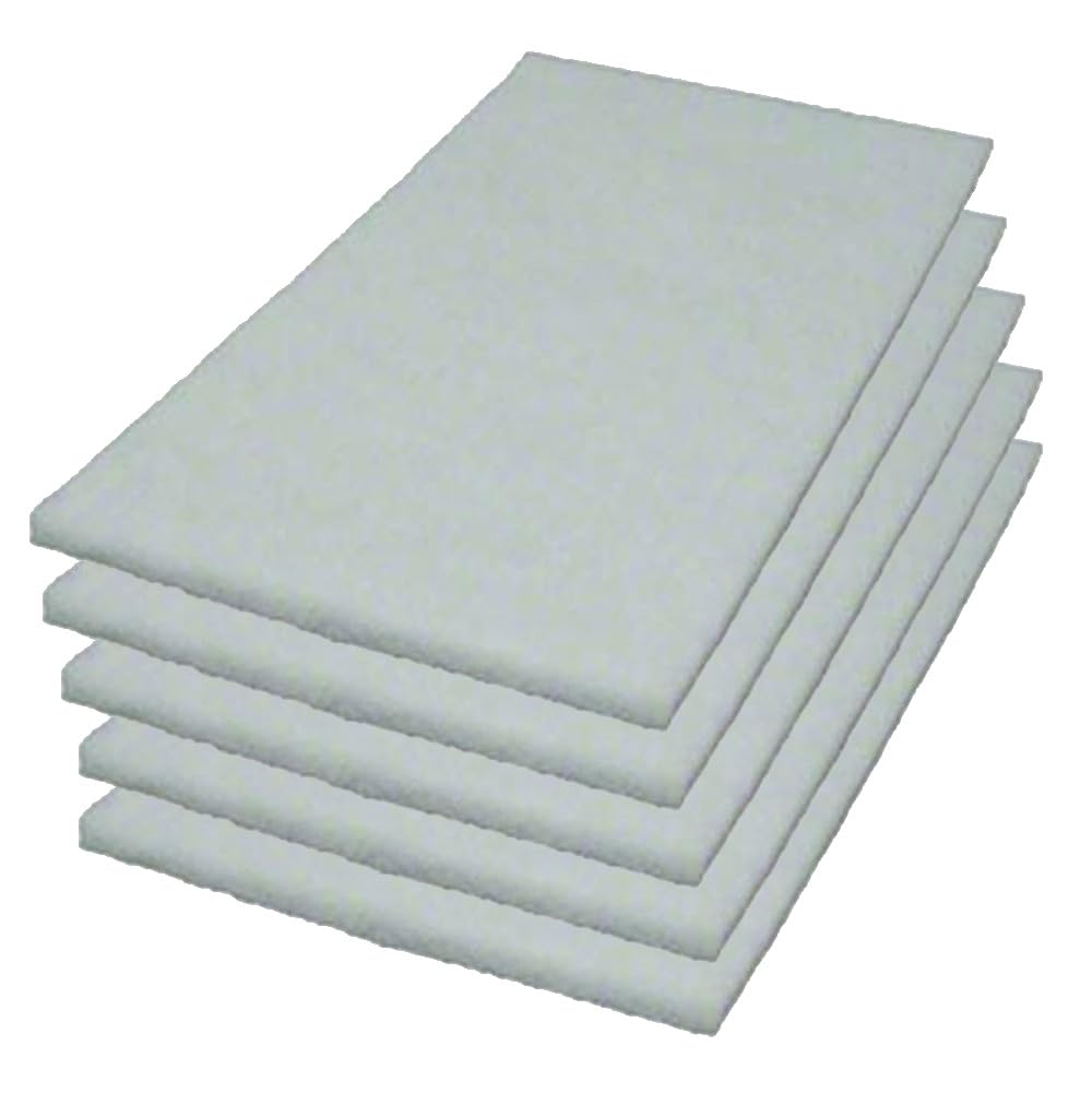 14" x 20" White Rectangular Super Polish Floor Pad case of 5