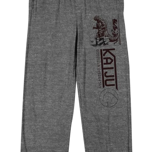 Godzilla Kaiju Men's Heather Gray Sleep Pajama Pants2