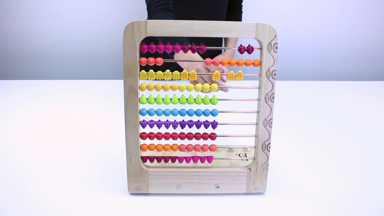 Boulier éducatif 100 Perles B. Toys Boulier Bois 100 Perles Fruits - Jouet éducatif Mathématiques Enfants Jouet Comptage Mathématiques Enfants