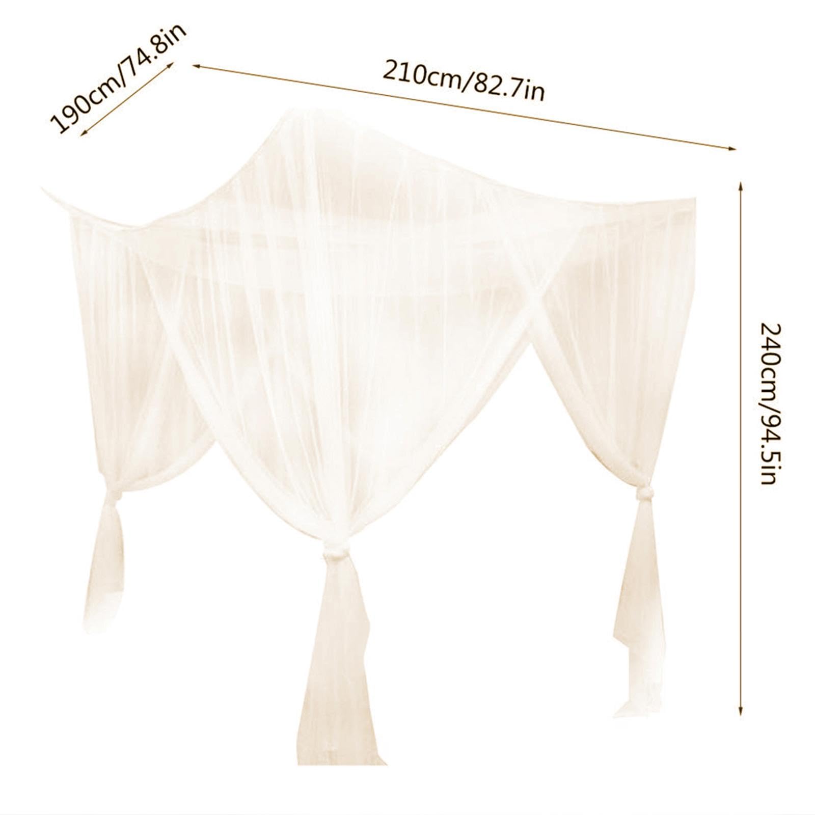 Baoblaze 4 poteaux d'angle - Rideau de lit double et lit simple - Moustiquaire pour lit double et lit simple - Moustiquaire pour lit double - Pour la maison, la chambre d'enfant, les voyages en plein