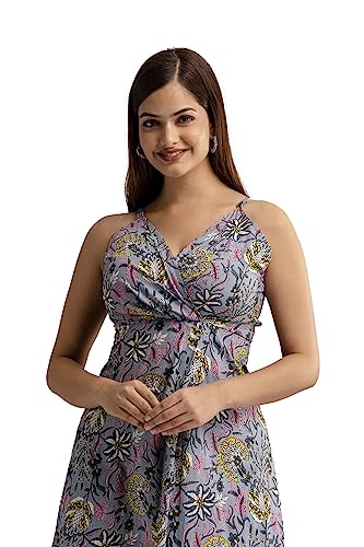Image of DMP FASHION Women's Cottion Printed Classic Trendy Fashion Dress