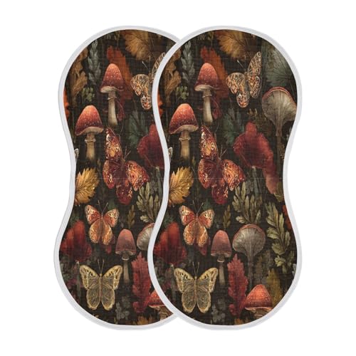 Kigai Purple Flower Baby Burp Cloths Extra Soft and Absorbent Burping Rags Cotton Burping Clothes Baby Washcloths for Newborn Boys Girls - 2 Pack