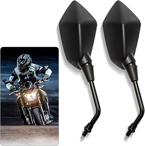 Miniatura 2 de DREAMIZER Espejos universales para motocicleta, manillar M8 M10, retrovisor, con abrazadera de manillar de 7/8 pulgadas, compatible con Street