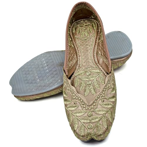 Chandrakala Bridal Mojaris for Women Flats Punjabi Jutti Ethnic Flats,(WF140-P)3