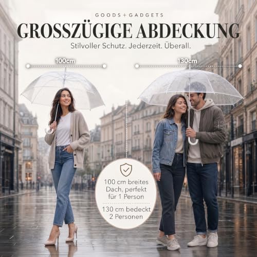 GOODS+GADGETS® Transparenter Regenschirm 100 cm – 2er Pack – Ansicht 4