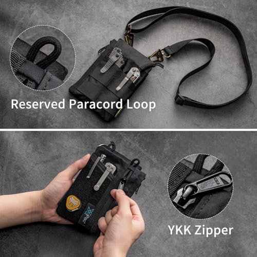 Image of VIPERADE VE18 EDC Pouch, Pocket Organizer Pouch for Men, EDC Pocket Organizer Pouch, 3 Slots with 2 Zipper Pockets, Velcro Pouch Multitool Pouch (XPAX-BK)