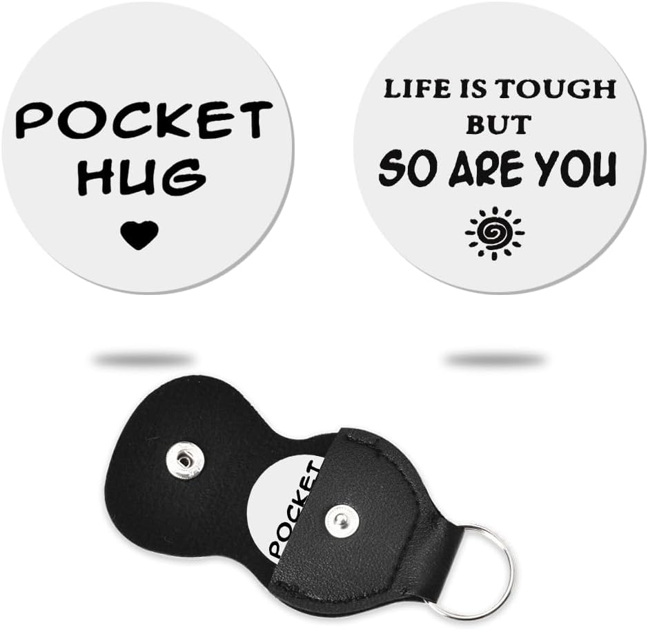 CREATCABIN Pocket Hug Token Keychain – Stainless Steel Encouragement Gift For Long Distance Relationships, Friends & Family - View #7