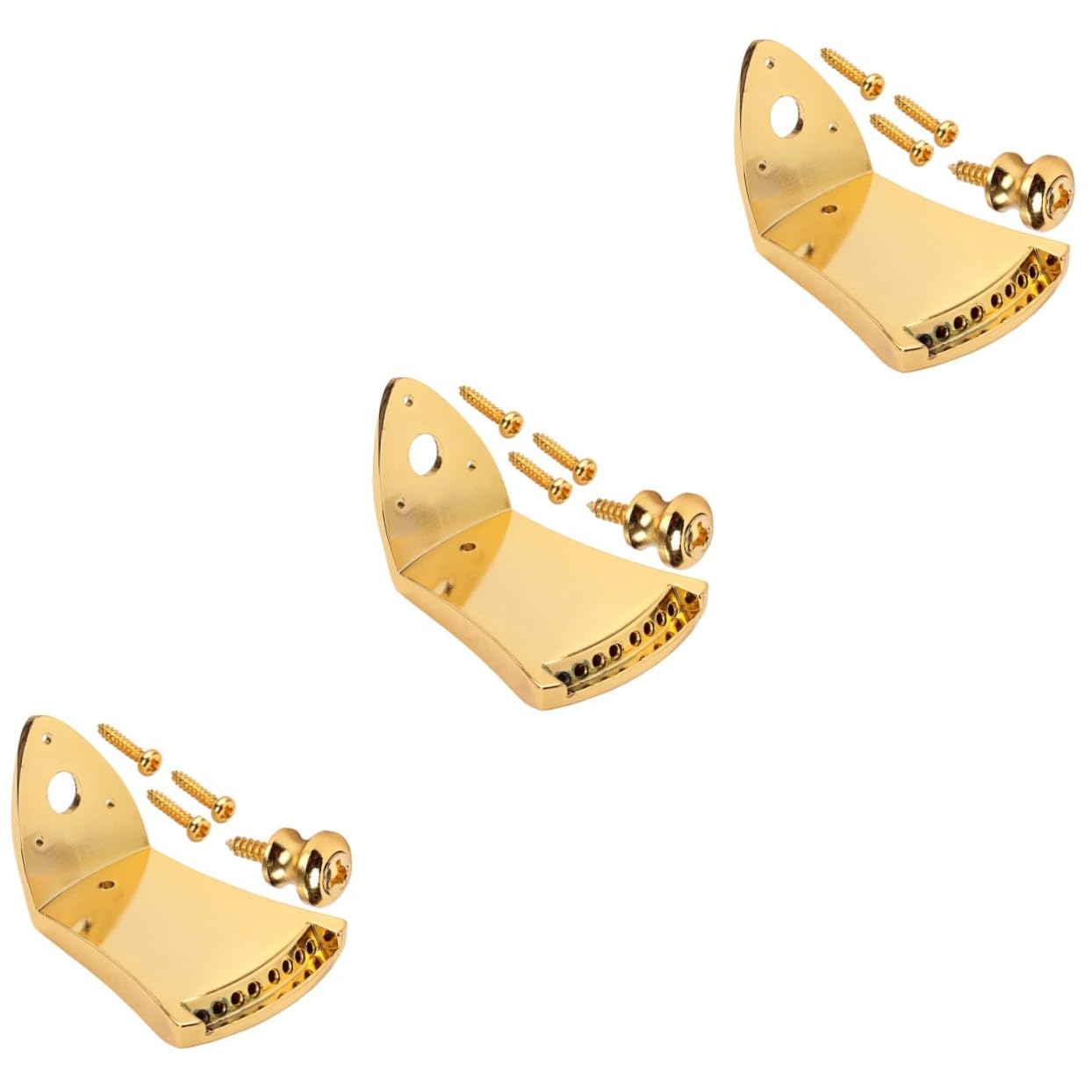 ibasenice 3zestawy Metalowy Mostek Do Mandoliny Kolorze Złotym Triangle Tailpiece Strun Akcesoria Do Montażu Wysokiej Jakości Zinkowy Łatwy Użytkowaniu