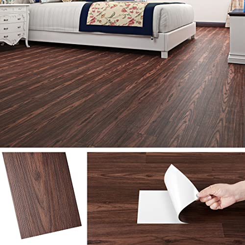 Livelynine 32Pcs 6Inx3Ft Cherry Wood Vinyl Peel And Stick Flooring Waterproof Peel And Stick Tile Stickers For Floor Kitchen Bathroom Bedroom Removable Vinyl Flooring Rolls Linoleum Flooring Roll #TOP16