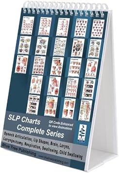 Speech Language Pathology SLP Charts Complete Series, Swallowing, Brain, Larynx, Lungs, Speech Articulation, Voice 5 * 8 inch 5 * 8 inch