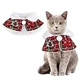 Christmas Costume Dog Cat Christmas Outfit Pet Cape Cloak Red Cute Pet Costume Cape Warm Soft Cat Clothes for Small Medium Sized Puppy Dog Cat