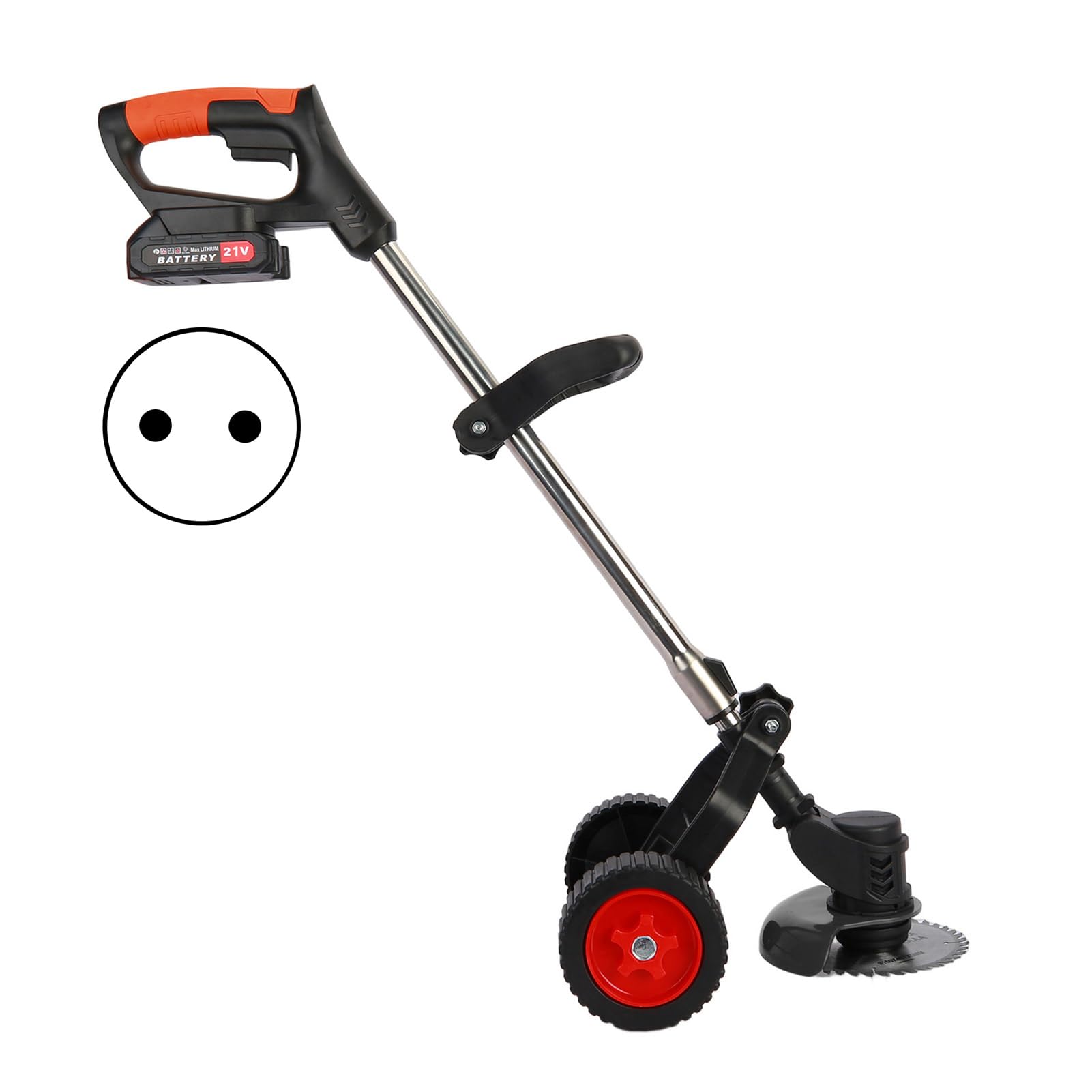 Elektryczna kosiarka rotacyjna 21 V 2000 mAh z kółkami, 3 w 1, elektryczna kosiarka do trawnika Hover z obcinaczem