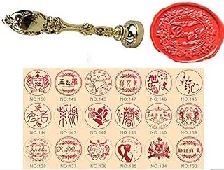 MNYR - Juego de sellos de cera con diseño de monograma personalizado con logotipo para invitaciones de boda, color oro rosa