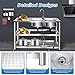 Stainless Steel Utility Sink with Faucet and Shelving, Large Capacity Kitchen Sink with 2 Compartments, Space-Saving Design for Kitchens, Laundry, and Outdoors