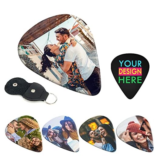 Púas de guitarra con foto personalizada, púas para Guitarra personalizadas con su imagen/logotipo/texto, plumillas para Acústica Guitarra Eléctrica Ukulele Bajo - 0,96 mm