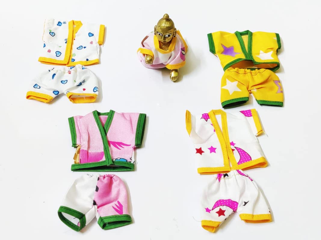 / Laddu Gopal Dress/Laddu Gopal Inner Suit/Gopal Ji Nicker T.Shirt (Set of 4) (Size 4NO) RK_1264