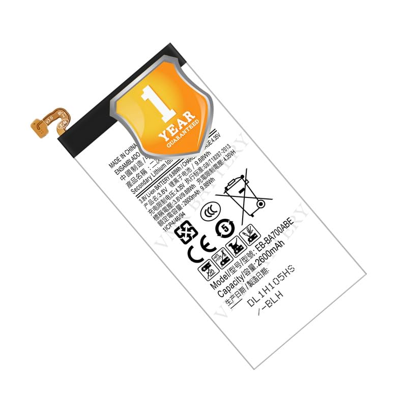 Image of Original EB-BA700ABE Battery Compatible for Samsung Galaxy A7 (SM-A700F) - (2600mAh) - 1 Year Warranty K7