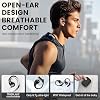 Audífonos de oído abierto, earbuds inalámbricos Bluetooth 6.0 con sonido potente, 40H de duración, con micrófono ENC, ganchos cómodos, resistentes al agua IP7, carga rápida, para entrenamientos y running, color negro 6