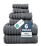 LANE LINEN Juego de 6 Toallas de Baño Ultra Gruesas y Absorbentes — 100% Algodón Suave — 2 Toallas de Baño, 2...