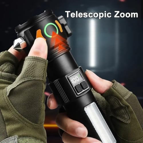 Image of COBA 2211 High Power Rechargeable LED Torch with 2km Range - Ultra Bright Flashlight with Zoom, Long Battery (3)