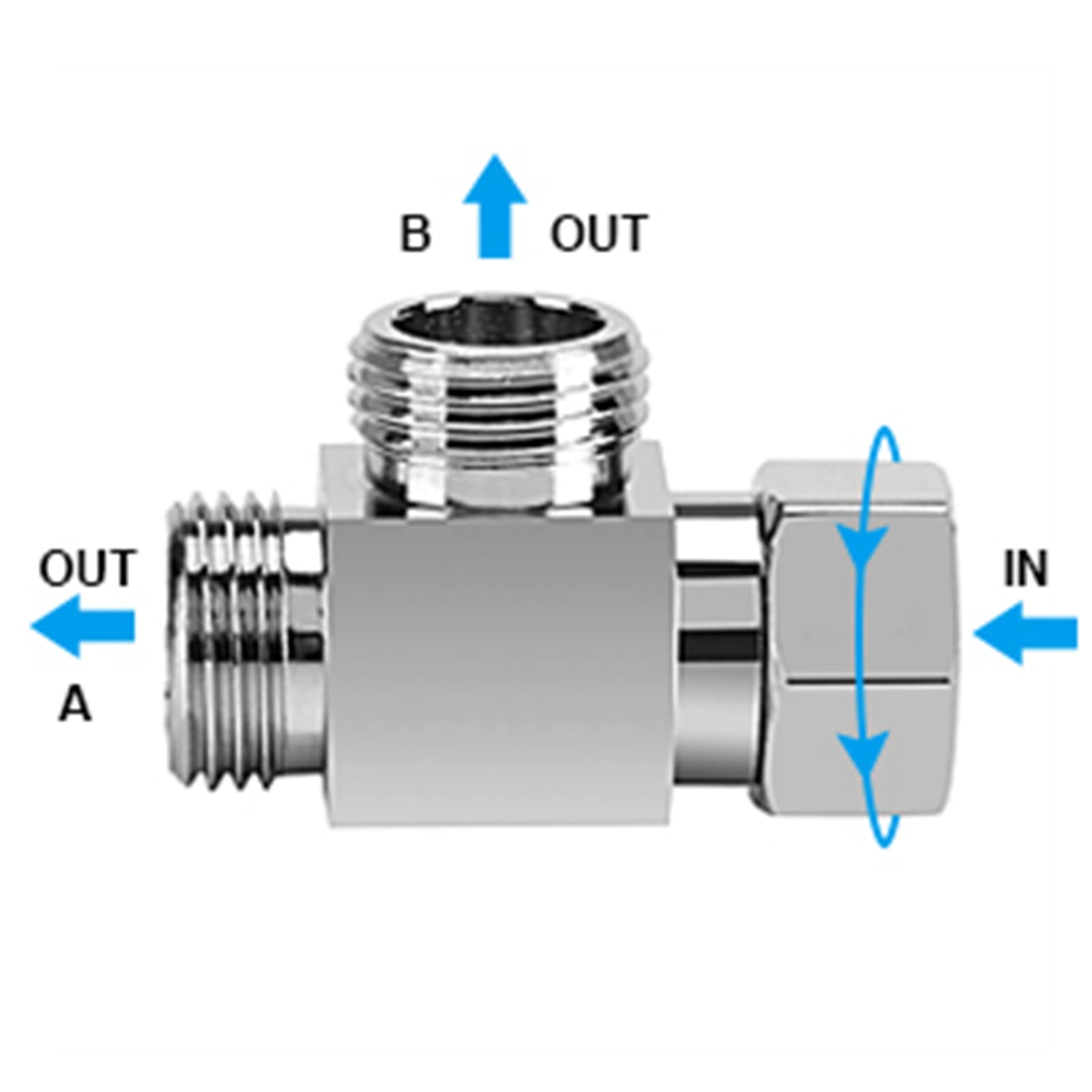 Inverseur De Douche, Adaptateur De Douche, Inverseur En Laiton Chromé à