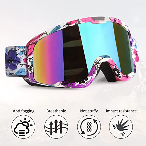 Image of Dirt Bike ATV Goggles Motorcycle Gear Motocorss Riding Goggles | Offroad MX Goggles, UV400, Anti-Fog Scratch Lens, Dustproof Windproof, Adult Youth Kids, Colorful Lens