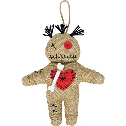 shoperama Voodoo Puppe aus Jute Priester Kostümzubehör Rache Ritual Magie Voodoopuppe