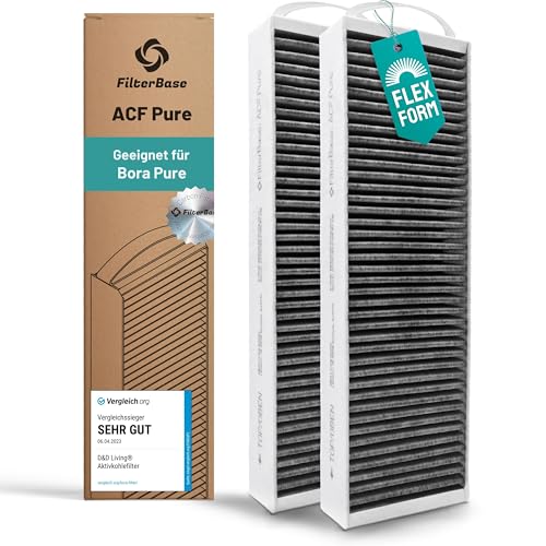 2x FilterBase® Aktivkohlefilter passend für Bora Pure, PUAKF Filter | Hochwertiger Kohlefilter (2 Stück) für Ihr PURU oder PUXU Kochfeld mit Umluft