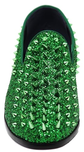 Image of SPK16 Men's Vintage Spike Dress Loafers Slip On Fashion Shoes Classic Tuxedo Dress Shoes