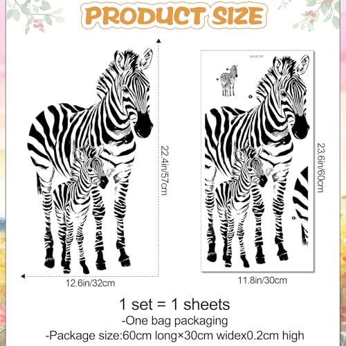Vinilo Decorativo Zebra Rayada para Pared Blanco y Negro miniatura 2