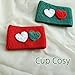 Crochet Handmade Heart Cup Cosy Sweater Cozy Mother Couple Christmas Gifts (Green)
