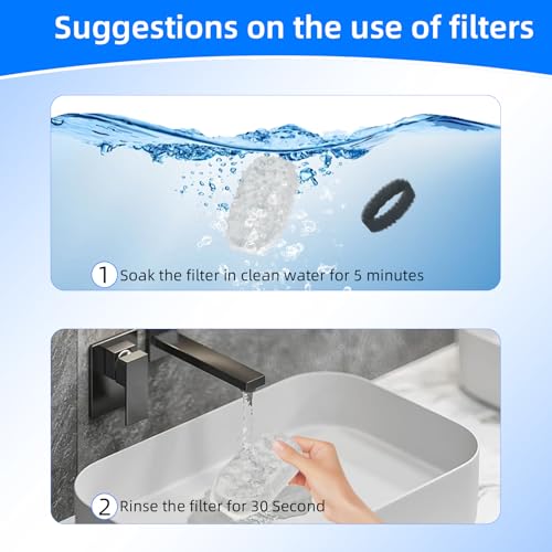 8 Pack Cat Water Fountain Filter Replacement & 8 Pack Pre-Filter Sponges for 3.2L/108oz Automatic Pet Fountain Dog Water Fountain - Thumbnail 4
