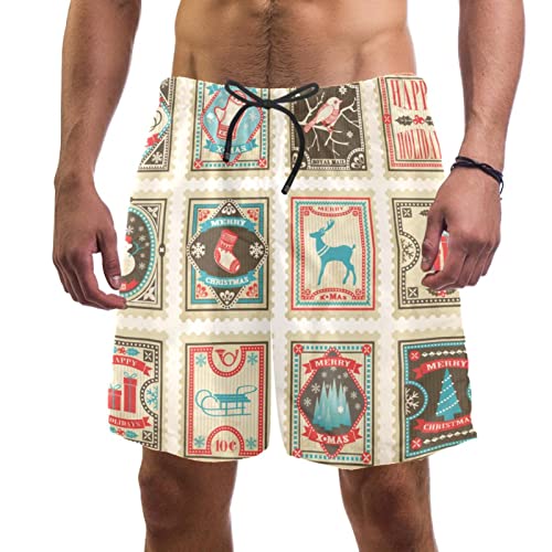 Maillots de bain pour hommes JDEZ short de plage vintage de Noël