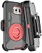 BENTOBEN Galaxy S6 Edge Plus Case, Dual Layer Shockproof Heavy Duty Rugged with Kickstand Belt Clip Holster Hybrid Silicone Phone Full Body Protective Cover for Samsung S6 Edge Plus, Black/Red