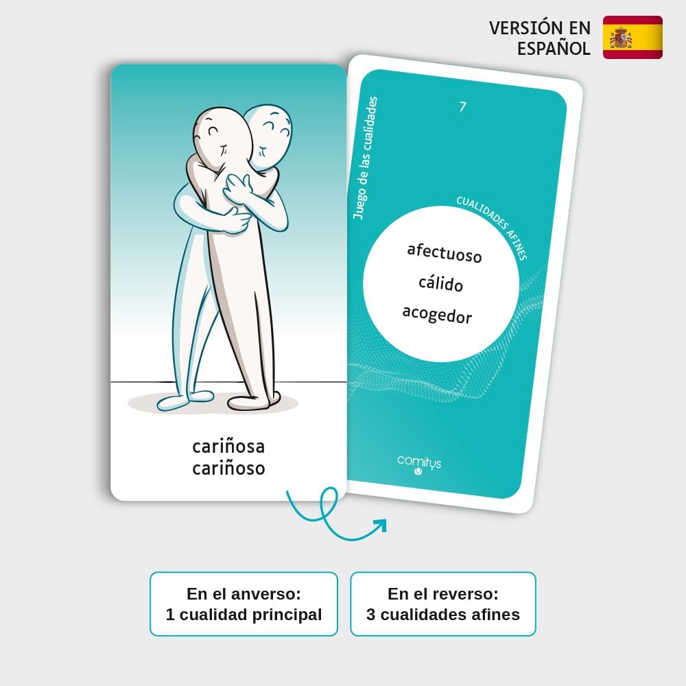 Comitys - Juego de Las Cualidades: Juego de Cartas de Preguntas y Conversación para Adultos, Parejas y Familia | Juegos de Mesa Adultos Divertidos en Español