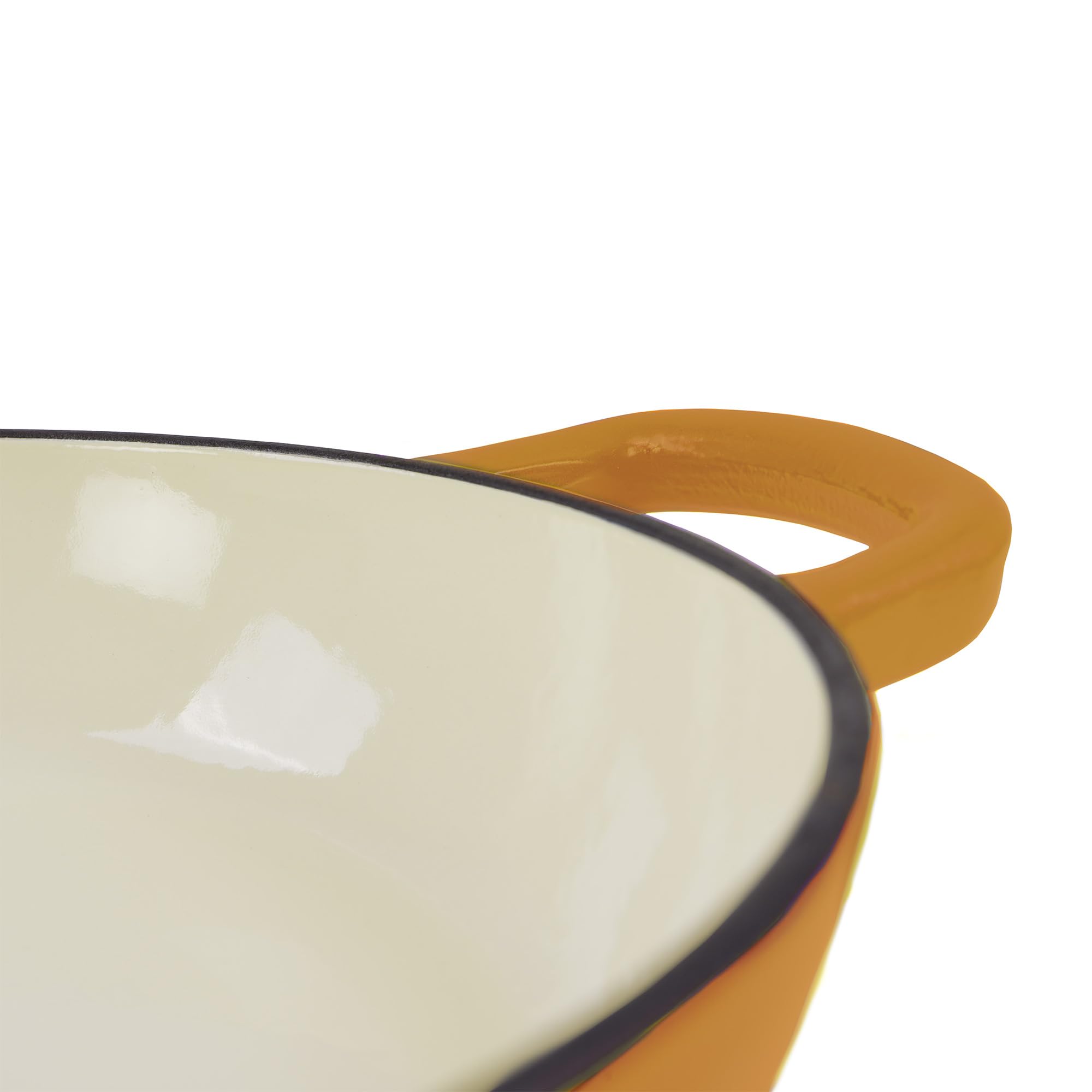 Mahlzeit Gusseisen Brottopf Set emailliert | 6,4 Liter | Sunny Orange | Brotbackform mit Brotschlinge und Untersetzer, Brotbackset, Gusseisentopf, Brotform, Brotbackform mit Deckel, Emaille Schmortopf